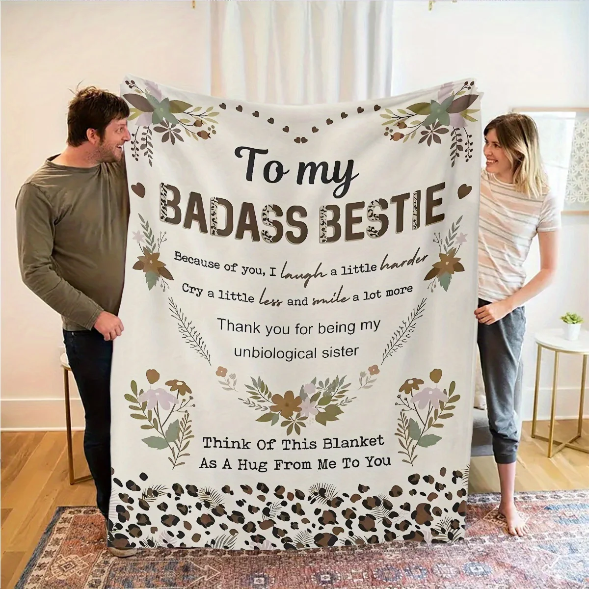 High-Definition Printed Flannel Blanket, a Gift for Sisters, a Present for Best Friends, Ideal for Decoration, Suitable for Sofa