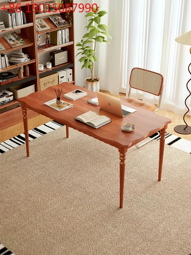 

Французский стиль Ретро Домашний обеденный стол из цельного дерева Комбинация прямоугольных обеденных столов и стульев в американском стиле