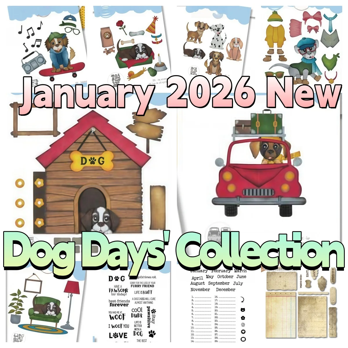 

Январь 2026, новая коллекция дней для собак, диван, скейтборд, собачий домик, металлические штампы, прозрачные штампы для украшения своими руками, альбом для вырезок