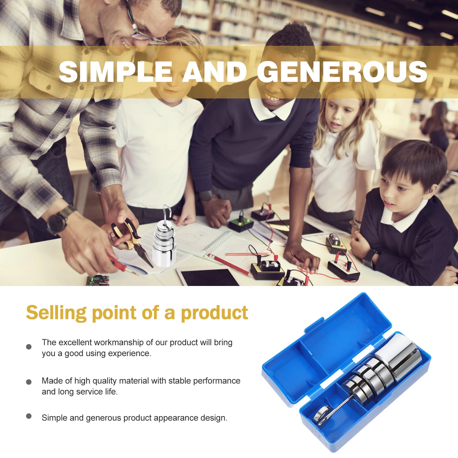 

1 set Metal Slotted Weights Set Hanger Physics Teaching Instrument Mass Slot Code Science Experiment Lab Calibration Tool