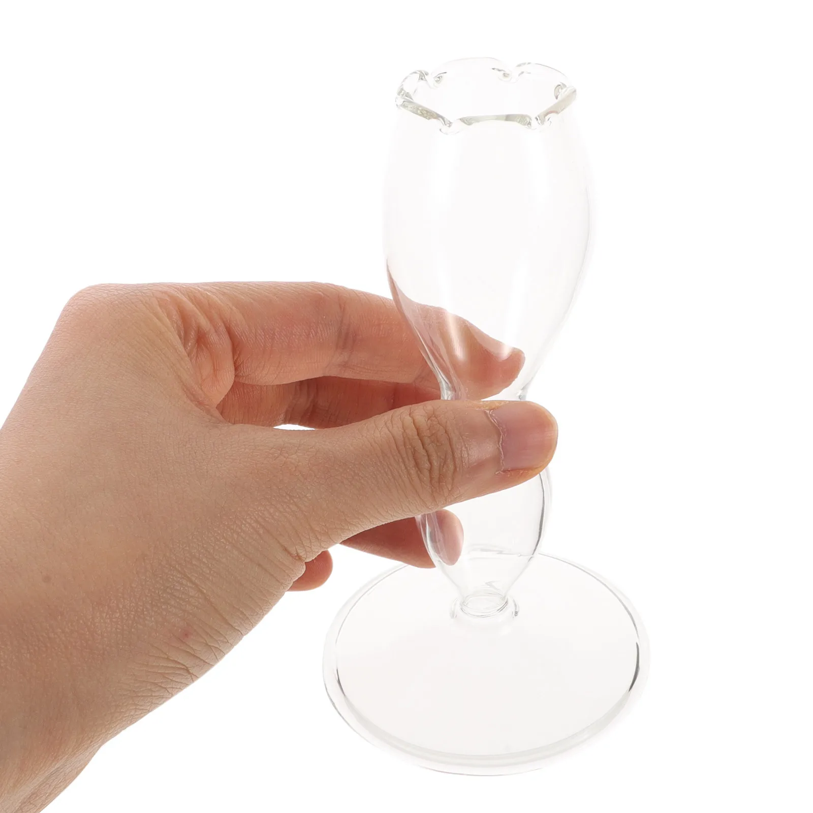 

Glass Dip Pen Holder Flower Bud Shape Durable Desktop Stand Flat Bottom Stylish Pen Storage Holder Study Accessory