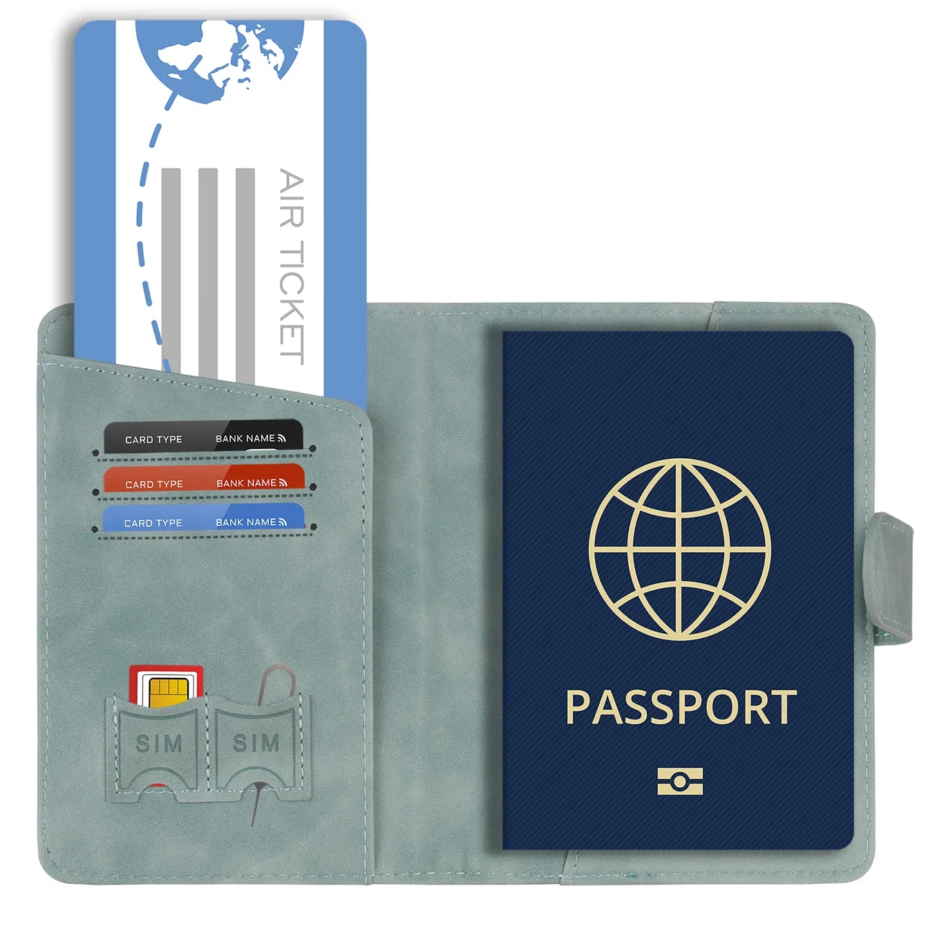 Passport Holder Cover Wallet RFID Blocking Leather Card Case Travel Accessories for Women Men image 4