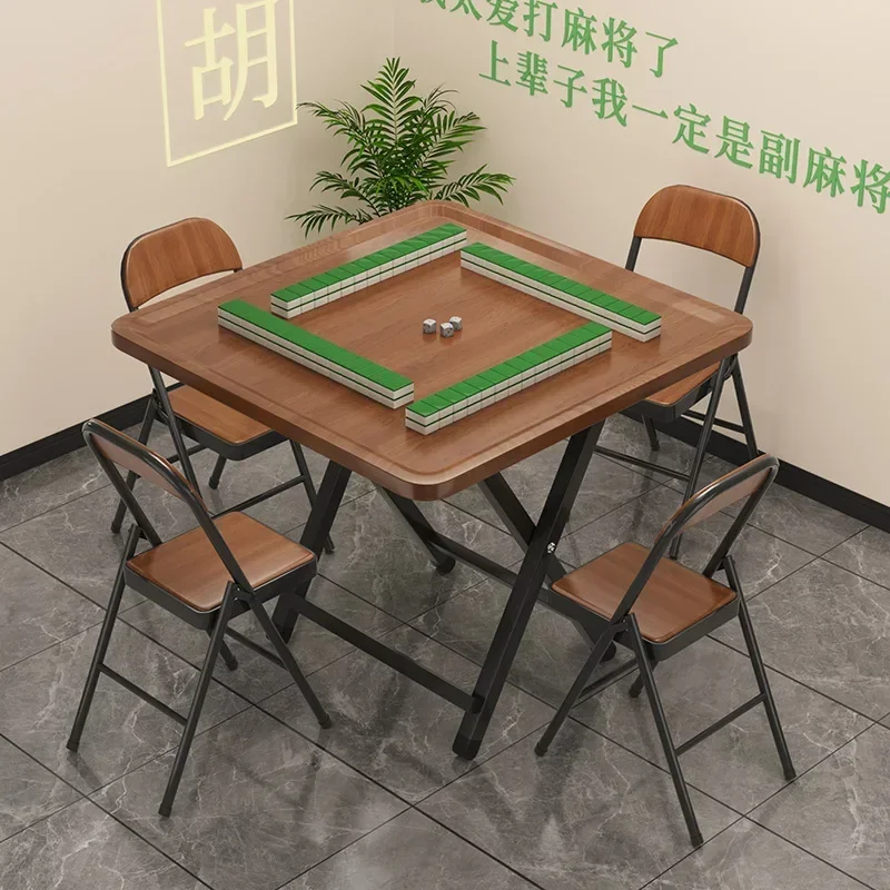 Small Mahjong Table Hand-rubbed Chess and Cards Household Folding Mahjong Table Simple Eating Non-slip Small Square Table