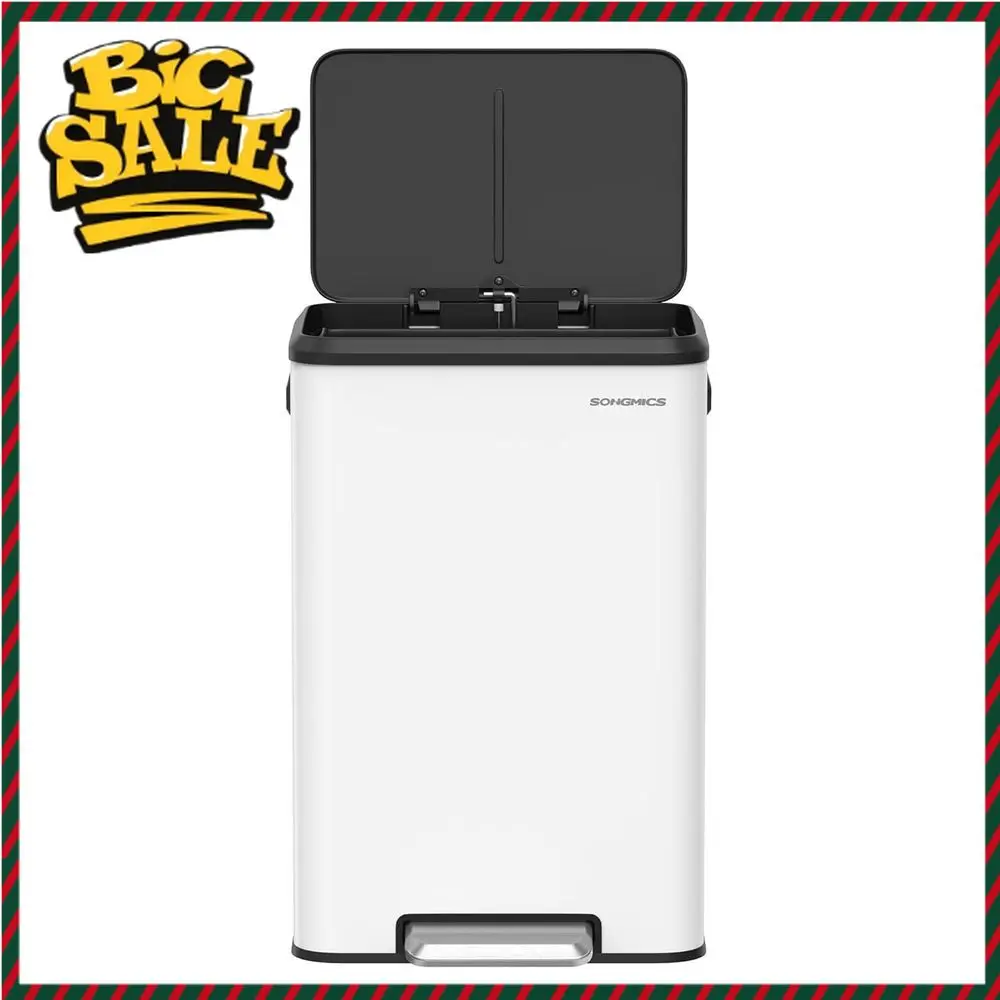 

Бестселлер: мусорное ведро с педалью, белое, 10,5 галлонов, с широким основанием и крышкой с плавным закрыванием