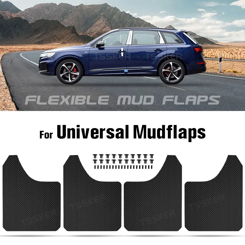 4pcs Mudguards Front Rear Set Universal Mud Flaps Splash Guards Mudflaps Car Auto Hatchback MPV Van SUV Pickup Wagon Minibus