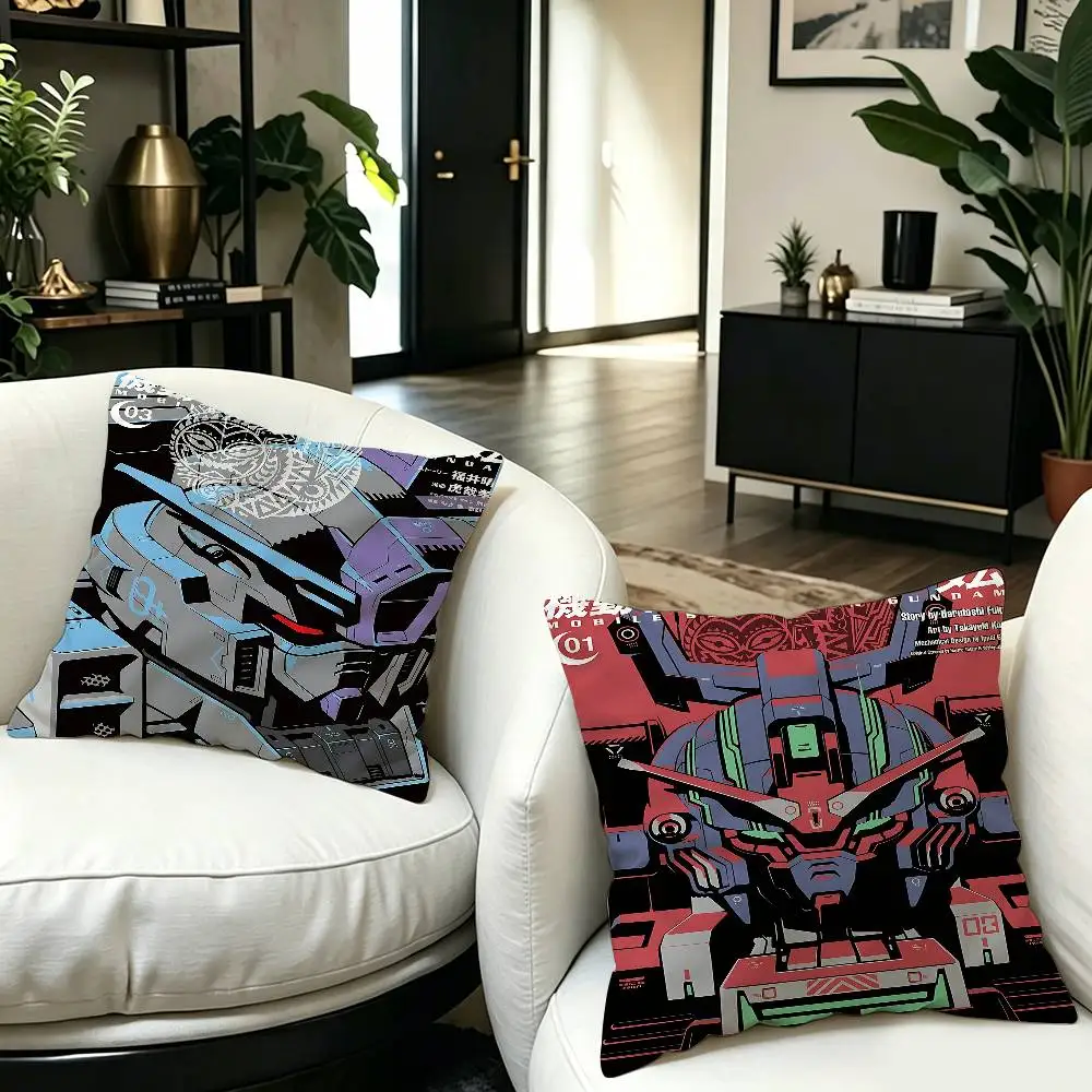 Classic Anime G-Gundam Decorative Room Aesthetics Pillow Case Home Decor Bedroom Sofa Bed Couch Pillow Cover 45x45
