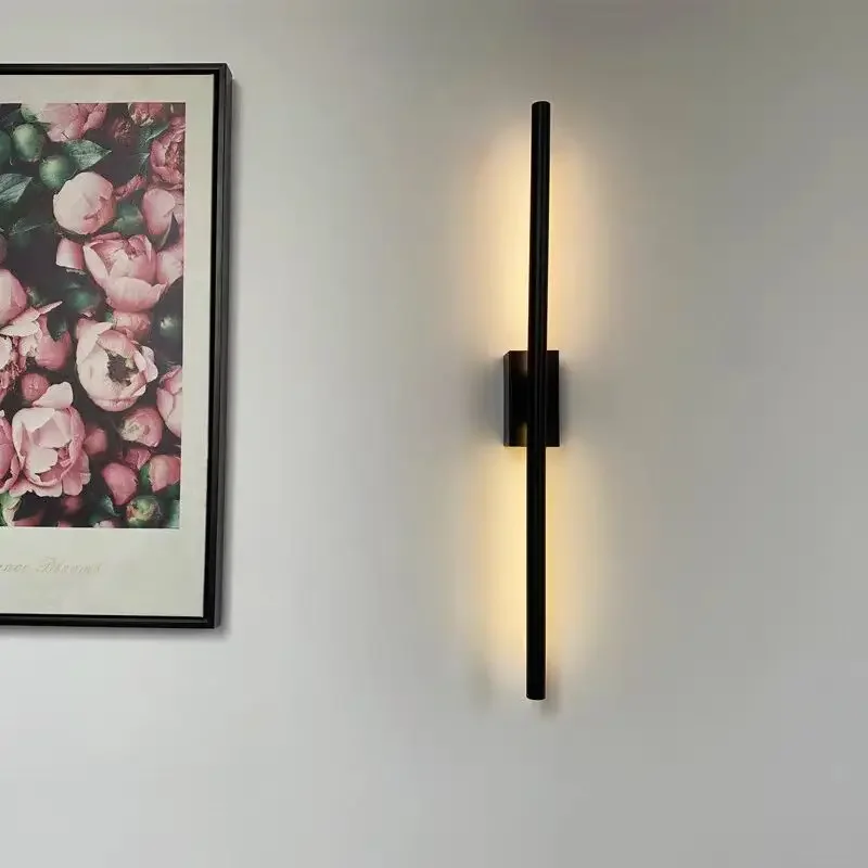 Lámpara de pared minimalista de línea larga, dormitorio moderno y sencillo, mesita de noche, pasillo, sala de estar, lámpara de entrada