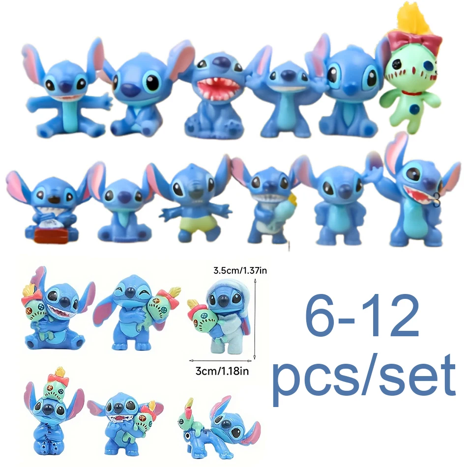 6-12 قطعة غرزة أنيمي فيلم لطيف اليدوية غرزة شخصية صغيرة اليدوية البلاستيكية نموذج سطح المكتب زخرفة لعب الأطفال هدية عيد ميلاد