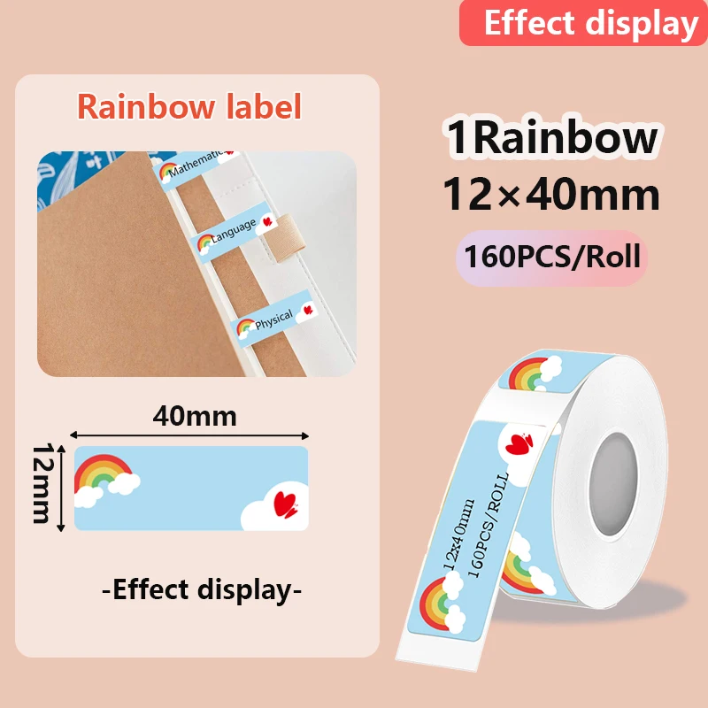 P15 Papierrolle Thermoaufkleber 12x40 14x30 Thermoprinterband Transparentes Etikettenpapier für P11/P12/P15/P50/B100/D30/HP1/HP3