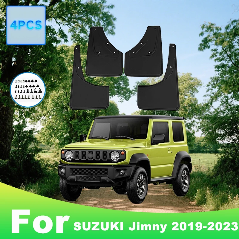 

For SUZUKI Jimny 2019-2023 Automotive Tire Mudguard Waterproof Prevent Mud Splashing Car Mud Flaps Fender Trim 4pcs Accessories