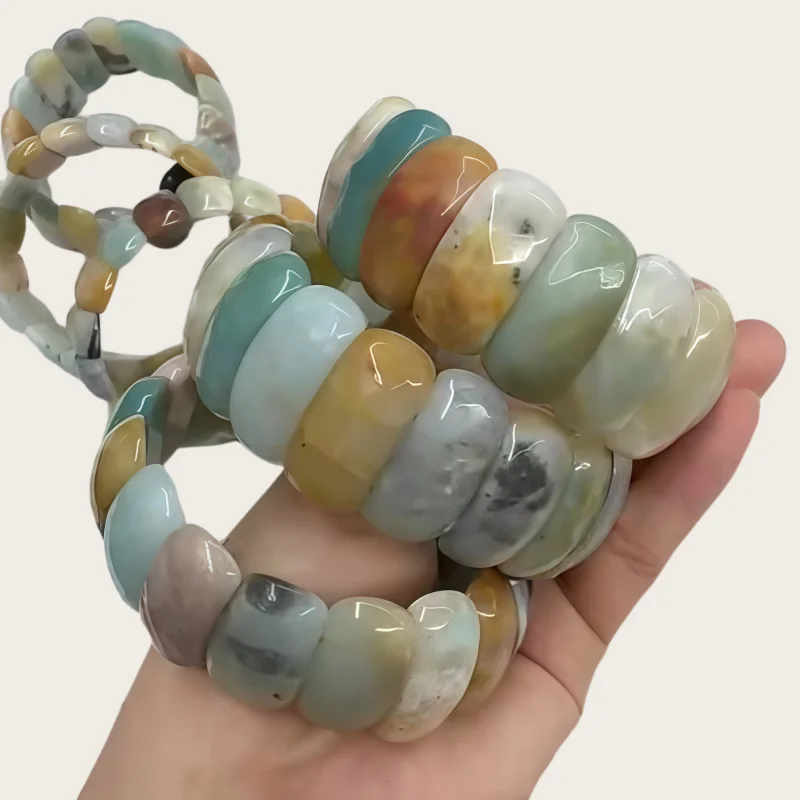 

AA Natural Amazonite Stone Beads about 12*25mm Bracelet Magnetic Fashion Gemstone Jewelry Bangle For Gift Wholesale !
