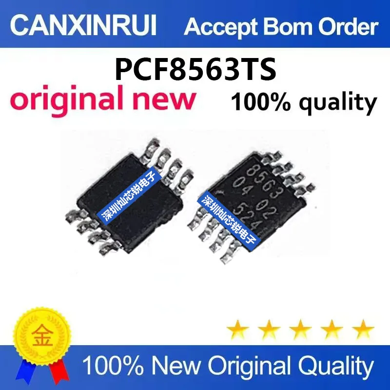 (5-100pieces)Brand New Original PCF8563TS P8563 8563 SMD MSOP8 Real-Time Clock Chip, Compact Size