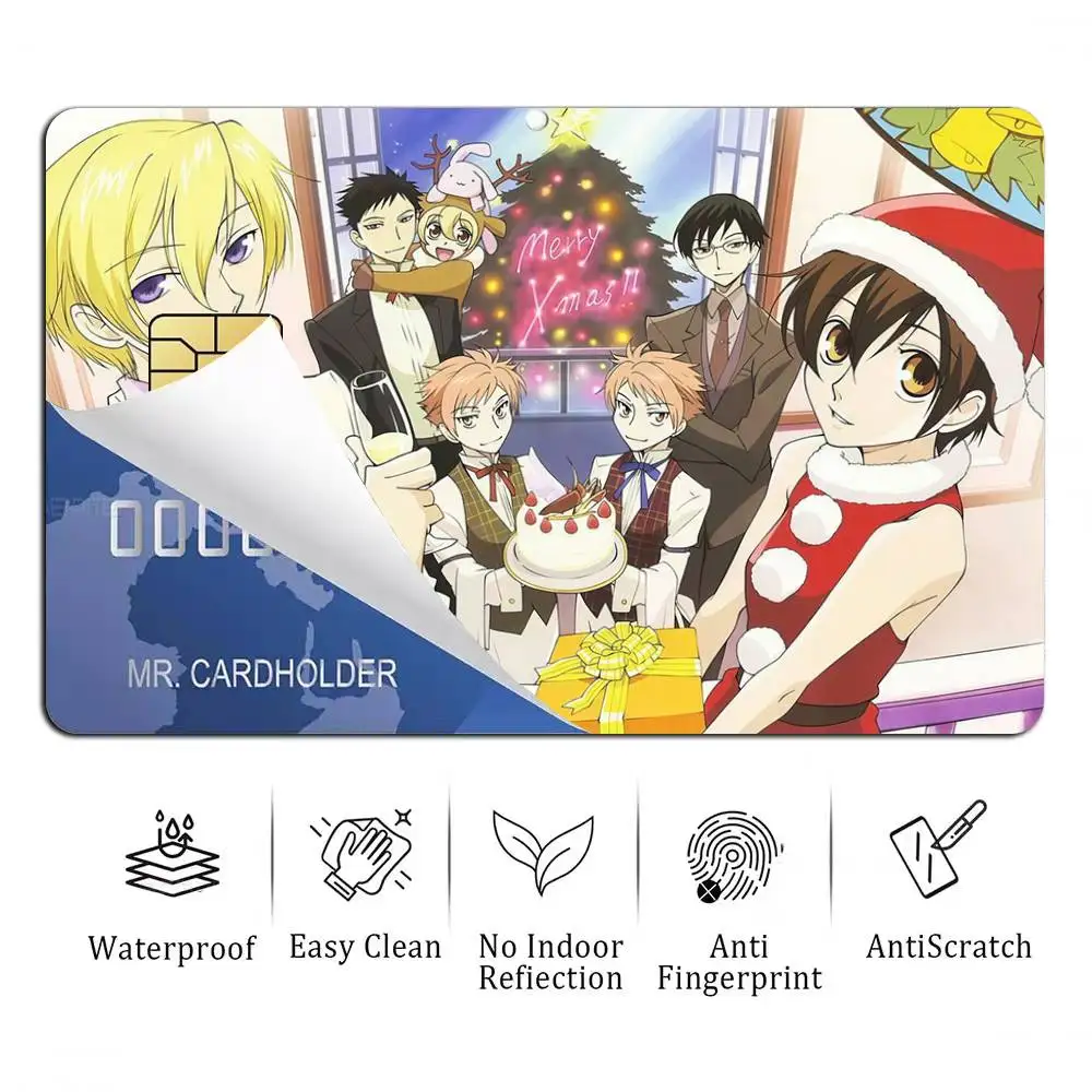 Classic Anime Ouran High School Host Club Card Stickers for Bank Access Protective Waterproof Film Cover Sticker Gift
