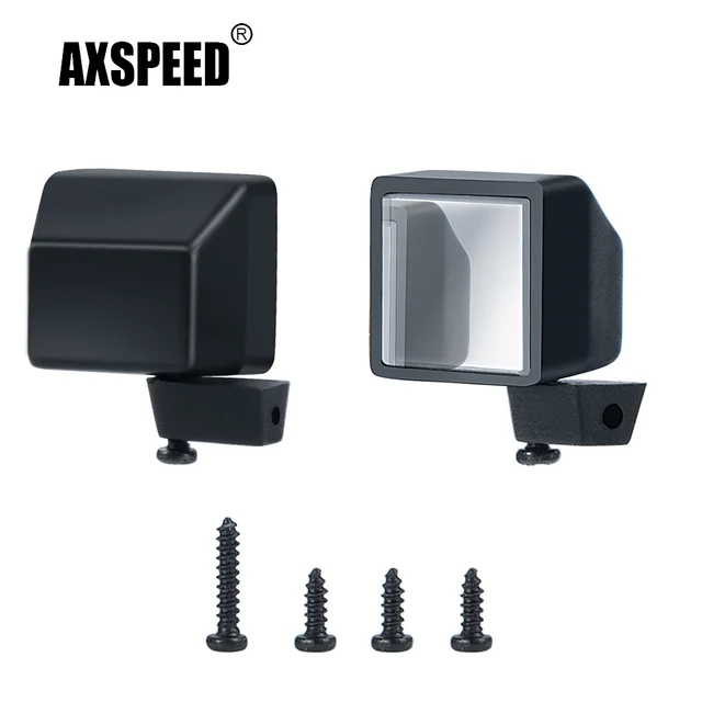 AXSPEED nierdzewne + plastikowe lusterko wsteczne symulujące dla Axial SCX24 AXI00005 1/24 gąsienica RC części zamienne do samochodów akcesoria