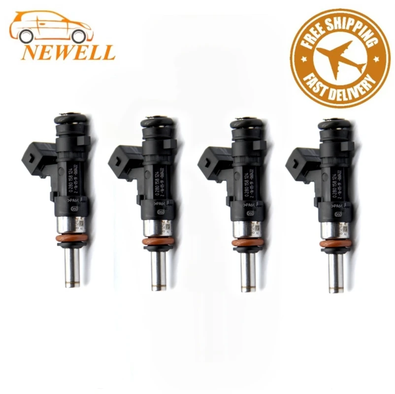 

4pcs 0280158124 Fuel Injector For FERRARI 599 GTB GTO Fit Abarth 500 595 695 SA F430 4.3L 6.0L