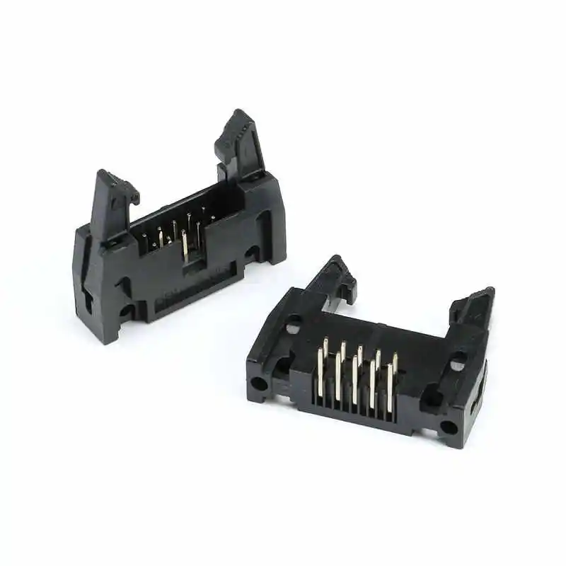 مقبس قرن الوعل DC2، دبوس مستقيم، دبوس منحني 10/14/16/20/26/30/40P، موصل مشبك قرن الوعل، 2.54 مم #4