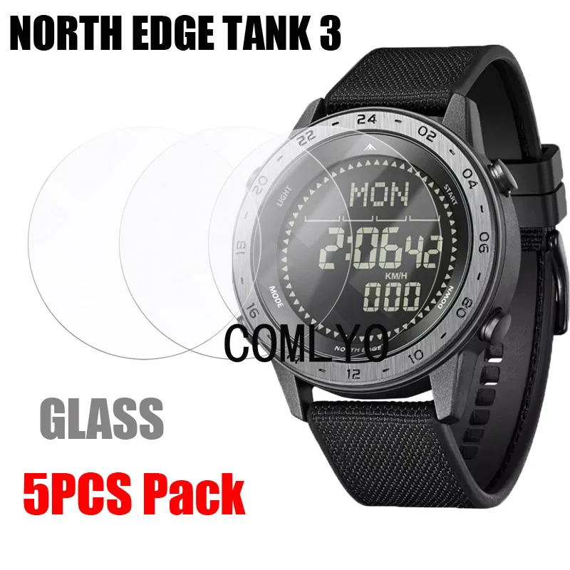 

5 шт. для NORTH EDGE TANK 3, закаленное стекло, защитная пленка для смарт-часов, 9H, 2,5D, пленка