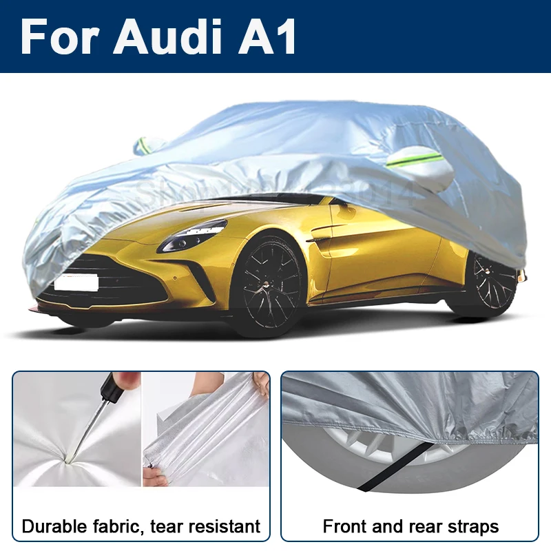

Outdoor Full Car Cover For Audi A1 with Reflective Strips Waterproof Snowproof Dustproof UV Protection Auto Exterior Accessory