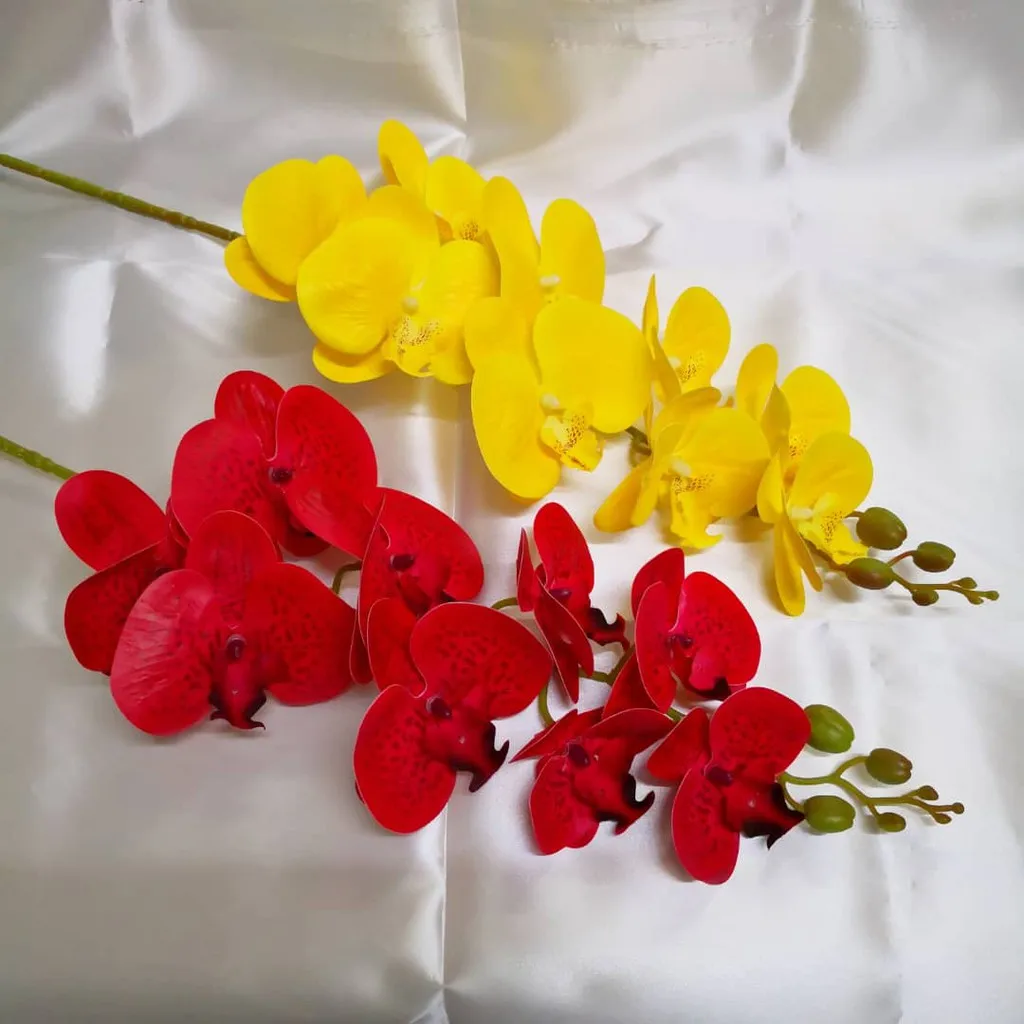 بورونج!! 9 رؤوس أوركيد ذهبية / أوري بونجا أوركيد لاتكس 3D / أوركيد صناعي / زهرة صناعية / بونجا هياسان بورويت بورويت v #4