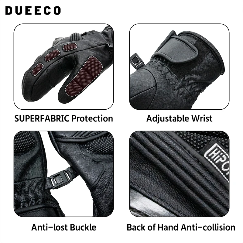 DUEECO Wettkampf-Skihandschuhe Alpine Skihandschuhe Winddichte, warme Winter-Skihandschuhe – Detail 5