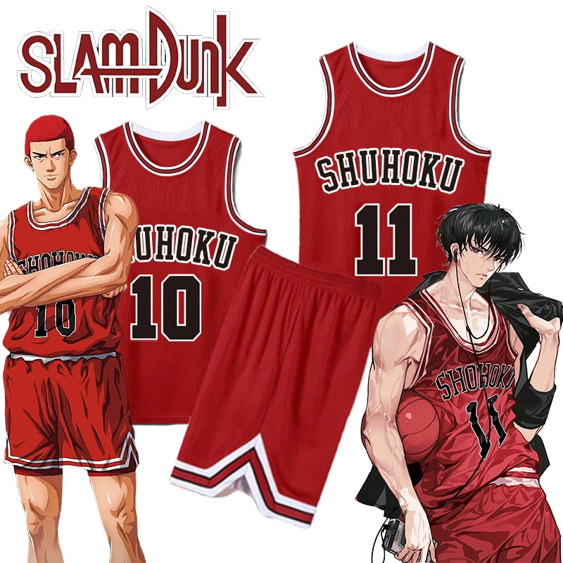 Kaede Rukawa Cosplay Costume, Anime Slam Dunk, Sakuragi Hanampiercplay Jersey, Luminhoku School Basketball Team Jersey