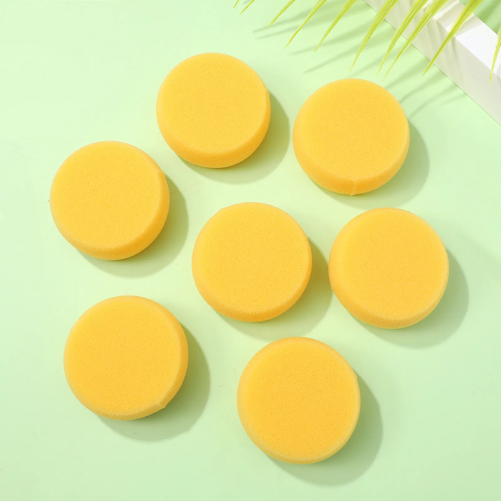 12Pcs Foam Art Sponge For Sponge For Face Painting Crafts Supplies Small Round Yellow Absorbent Supple Dyeing