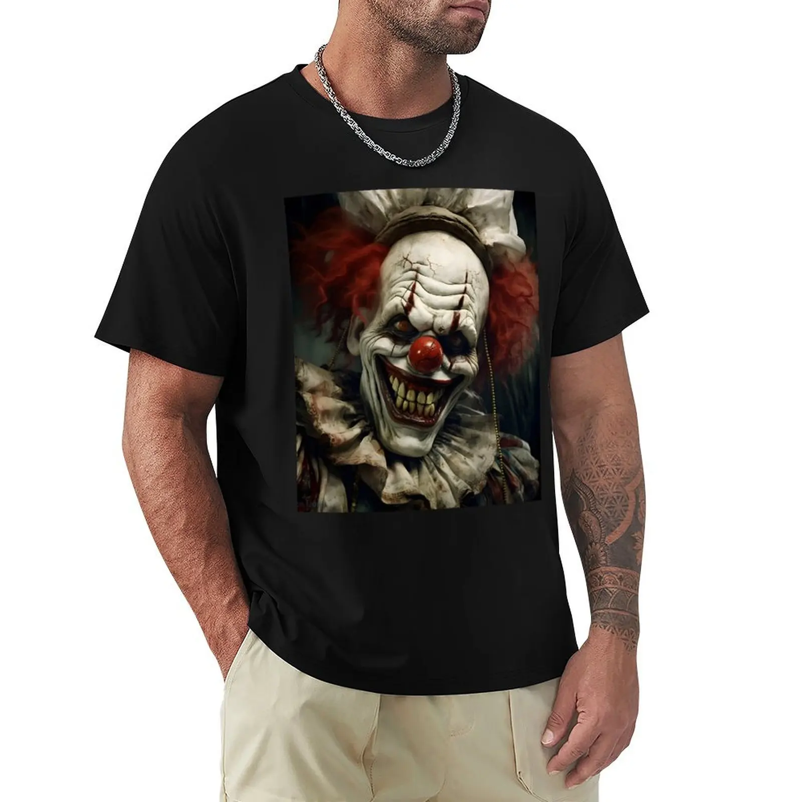 Scary Halloween Clown Monster T-Shirt Street Fashion Casual Tee Shirt