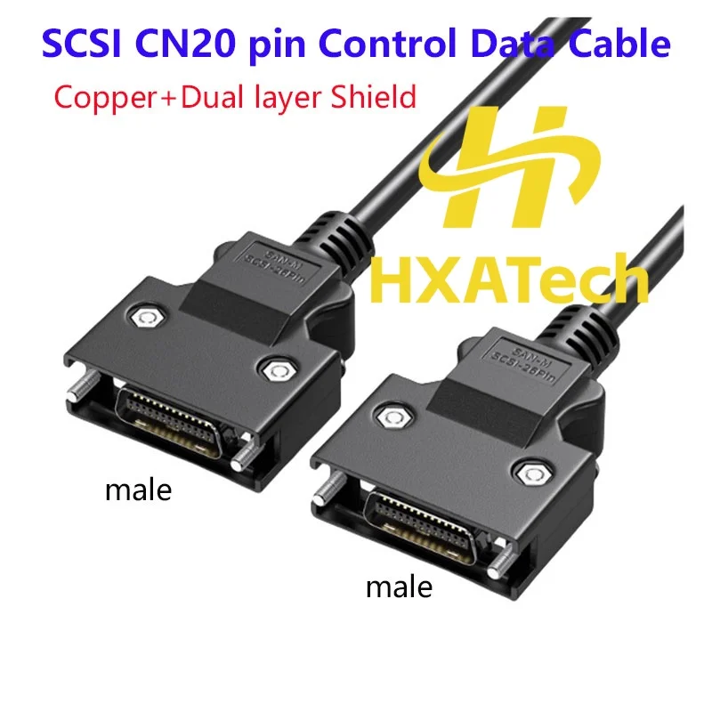 HXATech - SCSI CN50 CN36 CN26 CN20 Servo IO Control Data Cable 36-pin Male to Male Connector Cord for Delta/Panasonic