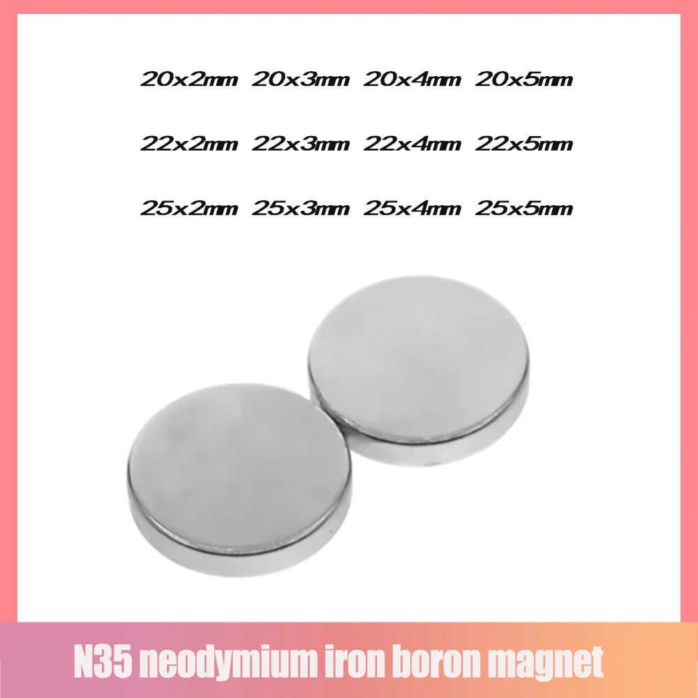 25x5mm Permanent Magnetic 22x5mm Bulk Steel Round Magnets 20x5mm Neodymium Disc Magnet 25*5mm Circular 20x2 22x2 25x2 22x3 22x4