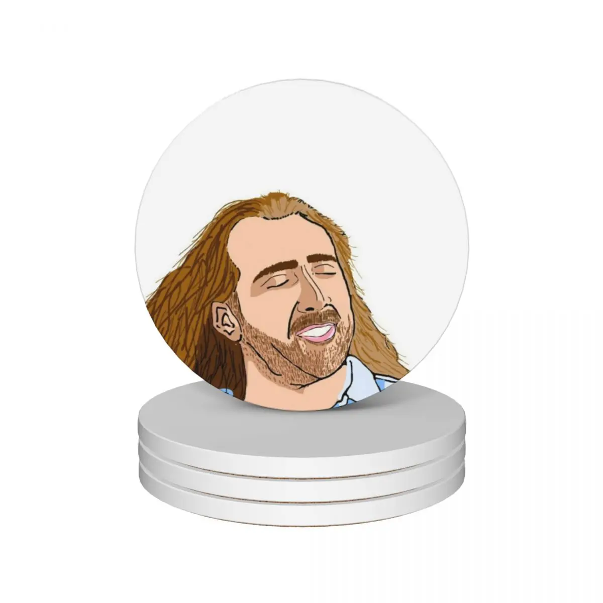 

Con air Nicolas Cage Breathing in fresh air Ceramic Coasters (Set of 4) pot animal coffee Creative Coasters