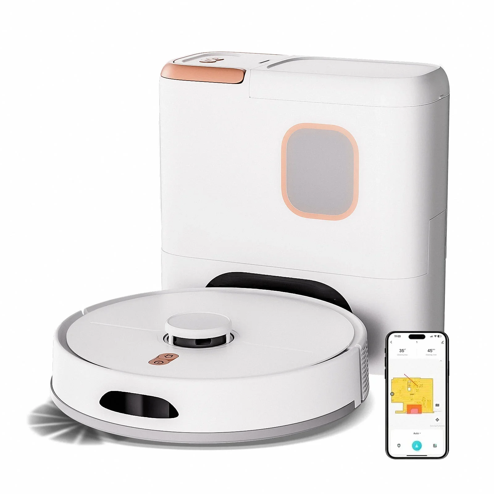 

Pet Care Hair Grooming 2 in 1 Sweep and Mop Floor Vacuum Cleaner - 6000Pa Suction, LDS Laser Smart Robot Vacuum Cleaner