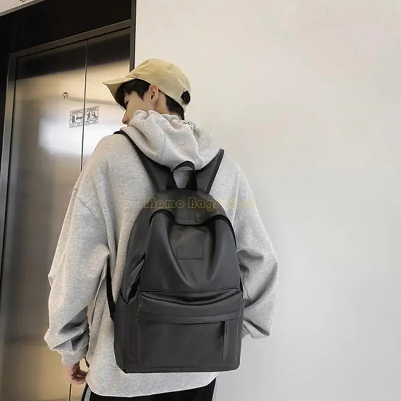 X90D School Rucksack Korean Rucksack Reise -Rucksack PU Leder Laptoptasche