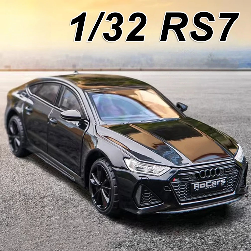 

1:32 RS7 Q8 A4 Миниатюрные модели Литой под давлением сплав Спортивный автомобиль Игрушки Звук Свет Открытые двери Автомобили Дети Рождественский подарок