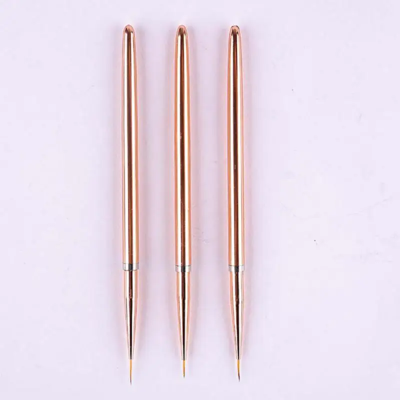 Acrylic French Stripe Nail Art Liner Brush 3D Tips Manicuring Ultra-thin Line Drawing Pen UV Gel Brushes Painting Tools