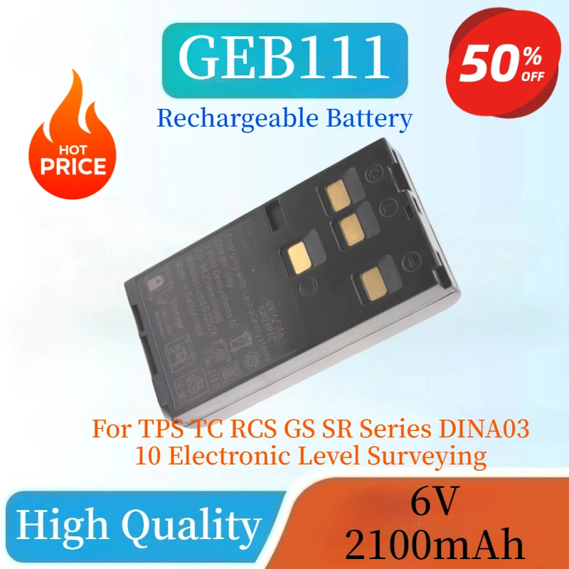 

New High Quality 6V 2100mAh Rechargeable NI-MH Battery GEB111 for TPS TC RCS GS SR Series DINA03 10 Electronic Level Surveying