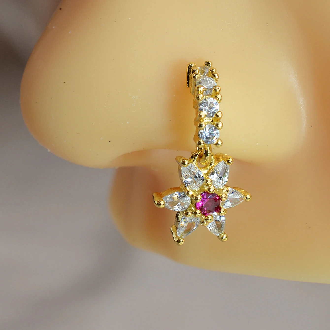 1PC Moon Heart Flower Septum Hoop Clicker Dangle Nose Ring Star Cross Butterfly Helix Cartilage Earring Septum Piercing Jewelry