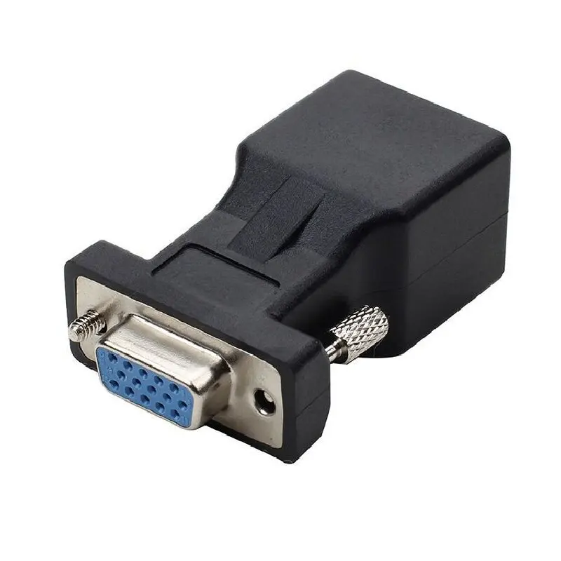 

VGA to RJ45 Network Port Adapter Cable Converter for Notebook Desktop to TV Monitor Projector VGA 15 Pin Video Extension Head