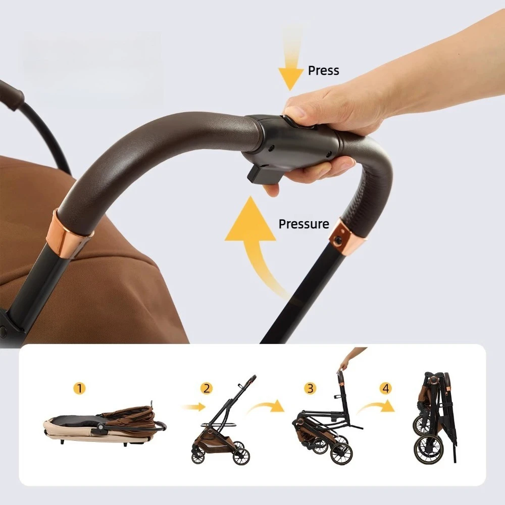 Aluminum Alloy Pet Stroller Portable Folding Dog Carrying Detachable Pet Carriers and Travel Gear Shock Absorption Dog Supplies