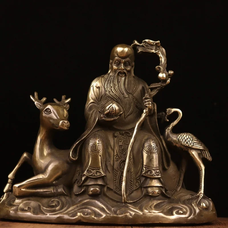 Brass , -colored star , Antarctic sage longevity statue, birthday gift, copper decoration