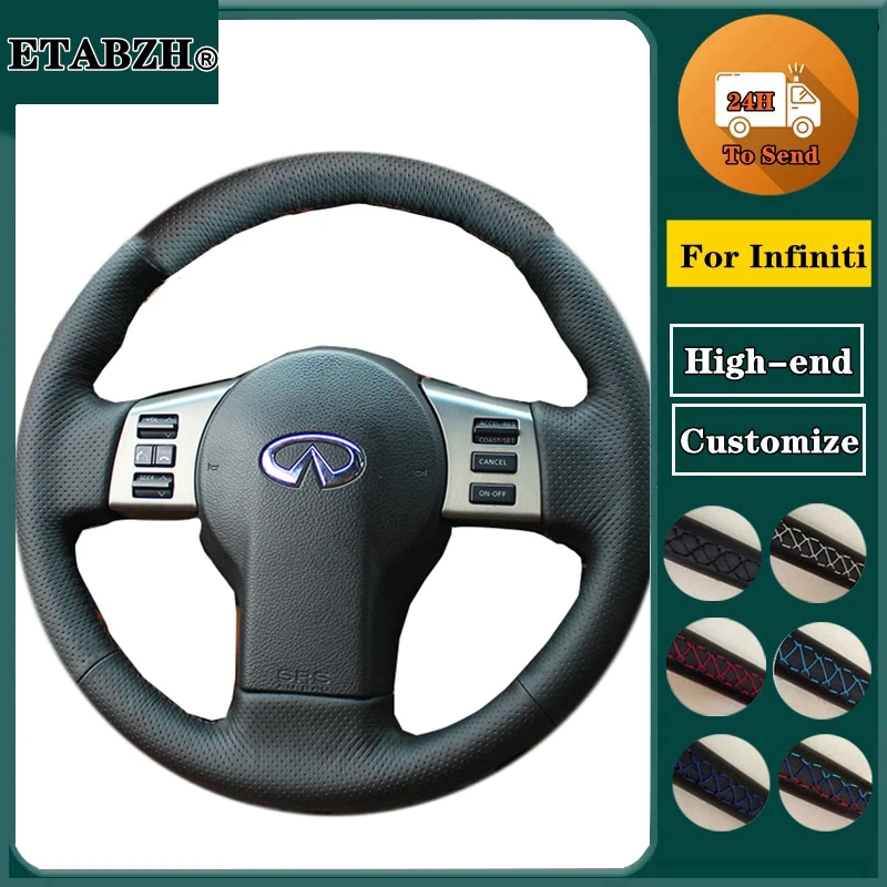 Braid Car Steering Wheel Cover For Infiniti FX FX35 FX45 Nissan 350Z 2003-2009  Microfiber Leather Car Accessories Steering Wrap