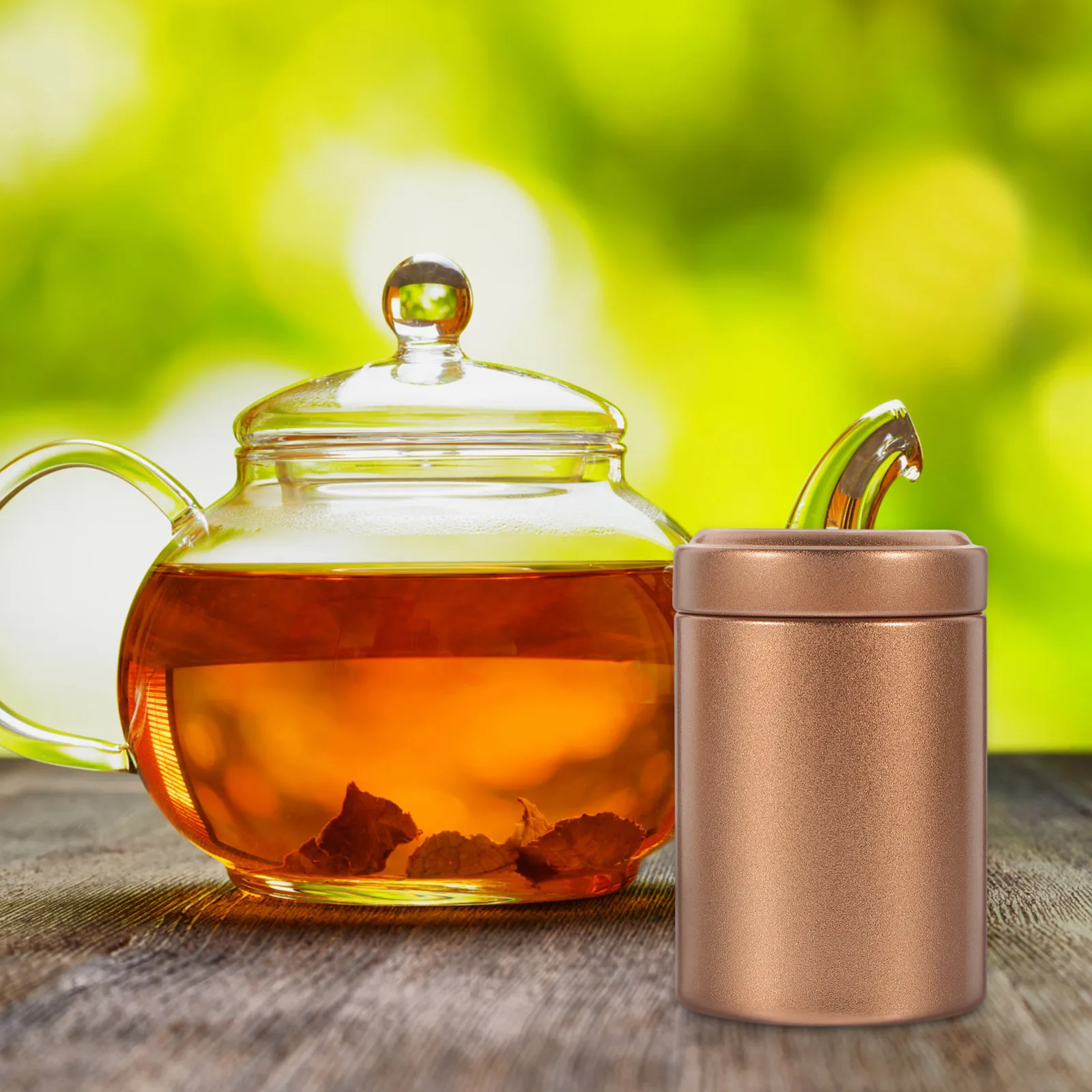 

2pcs Canister Lightweight Metal Tea Jar Storage Loose Tea Coffee Sugar Airtight Sealed Container Classic Shape Mini Portable