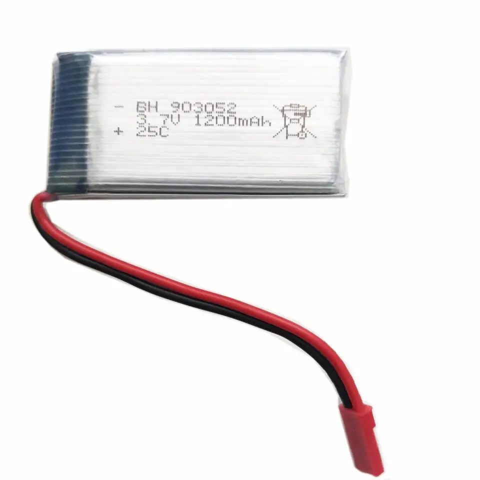 3.7V 1200mAh Batteria Al Litio Spina JST per MJX T64 T04 T05 F28 F29 T56 T57 HQ 859B Syma S006 S006G RC Elicottero