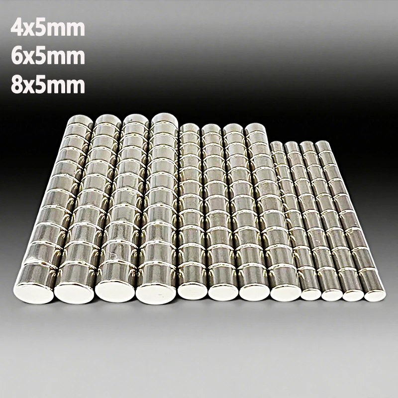 10-200pcs 라운드 자석 4x5 6x5 8x5mm 냉장고 사무실 차고 도구 공예 주방 냉장고 화이트 보드 4*5 6*5 8*5mm 액세서리
