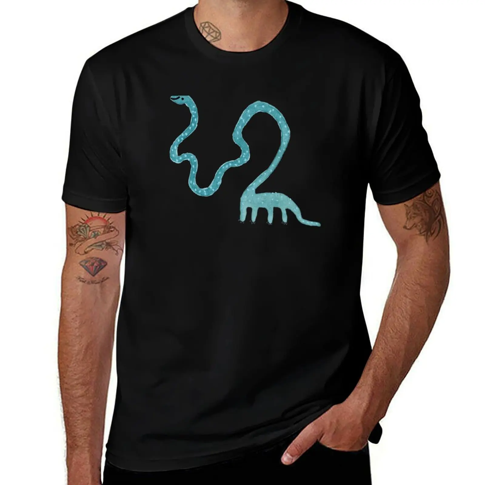 

Футболка Diplodocus с ментальным вырезом, мужские футболки, футболка с рисунком для мужчин, футболка из 100-процентного хлопка