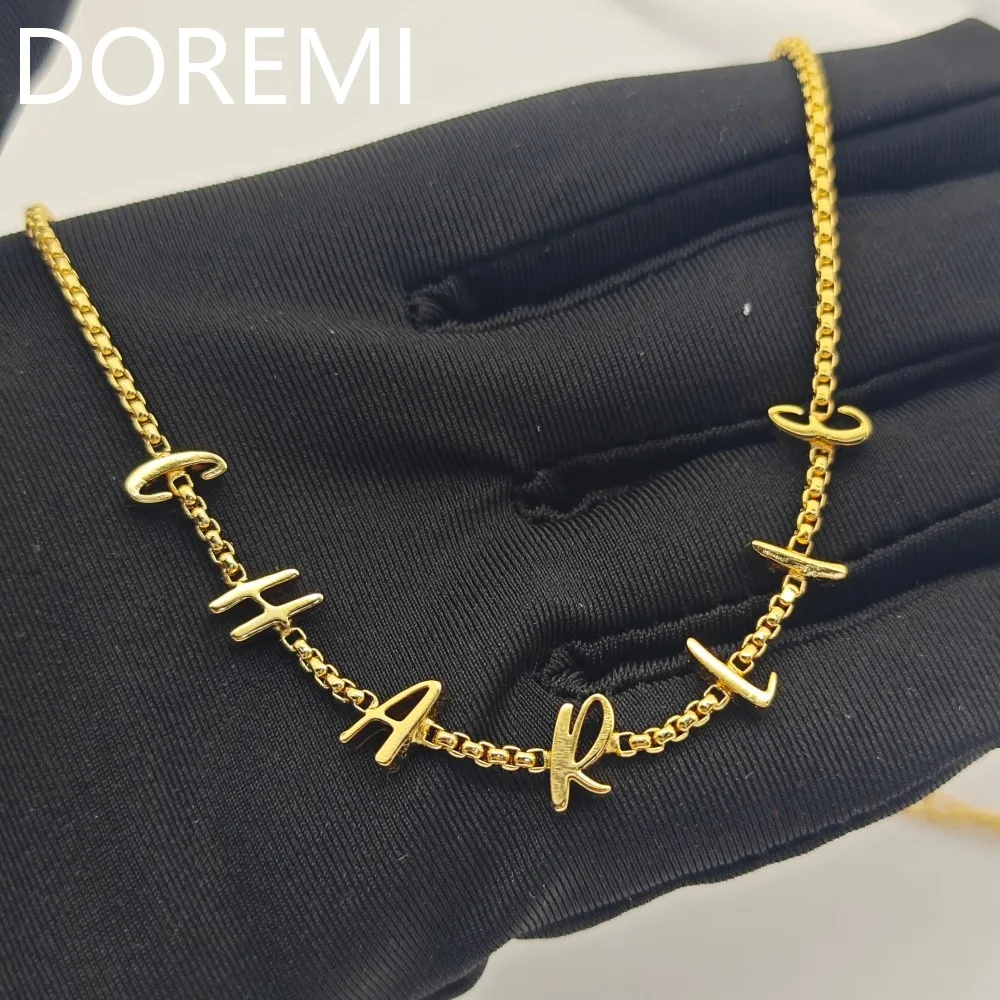 

DOREMI ювелирные изделия на заказ, подарочный дизайн, женский подарок, пузырьковые буквы, персонализированное имя, слайд-бусины, браслет-цепочка, подарок, женский браслет