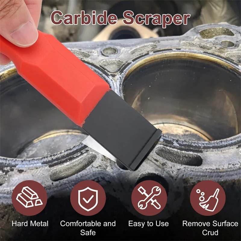 2Pcs Carbide Scraper Set Rust Removal Carbide Scraper Gasket Tool For Removing Gaskets Carbon Varnish Glue Concrete Barnacles