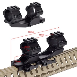 Tactical HeavyDuty Dual Ring 25.4mm / 30mm Quick Release Cantilever Bracket AR 15 Rifle Scope Mount Hunting Airsoft Accessories