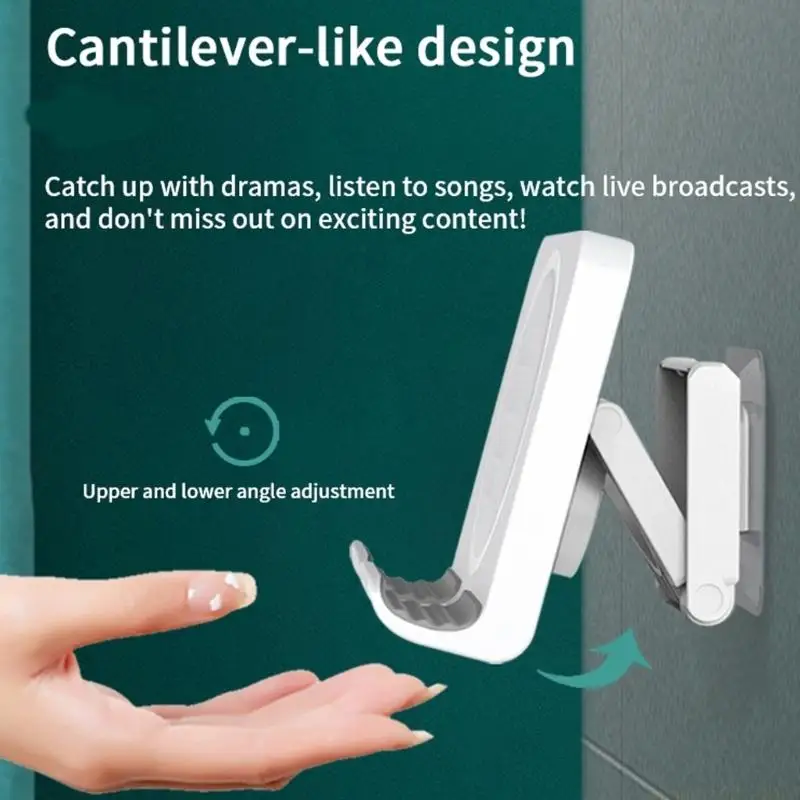 Adhesive Without Holes Wall Mounted Screen And Phone Stand Flexible Extension