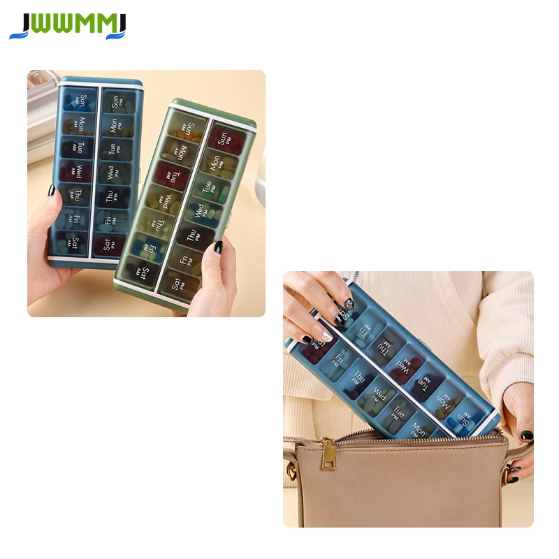 

1pcs Pill Organizer 2 Times a Day,Weekly AM PM Pill Case,7 Day Pill Box Twice a Day,Oversized Daily Medicine Organizer