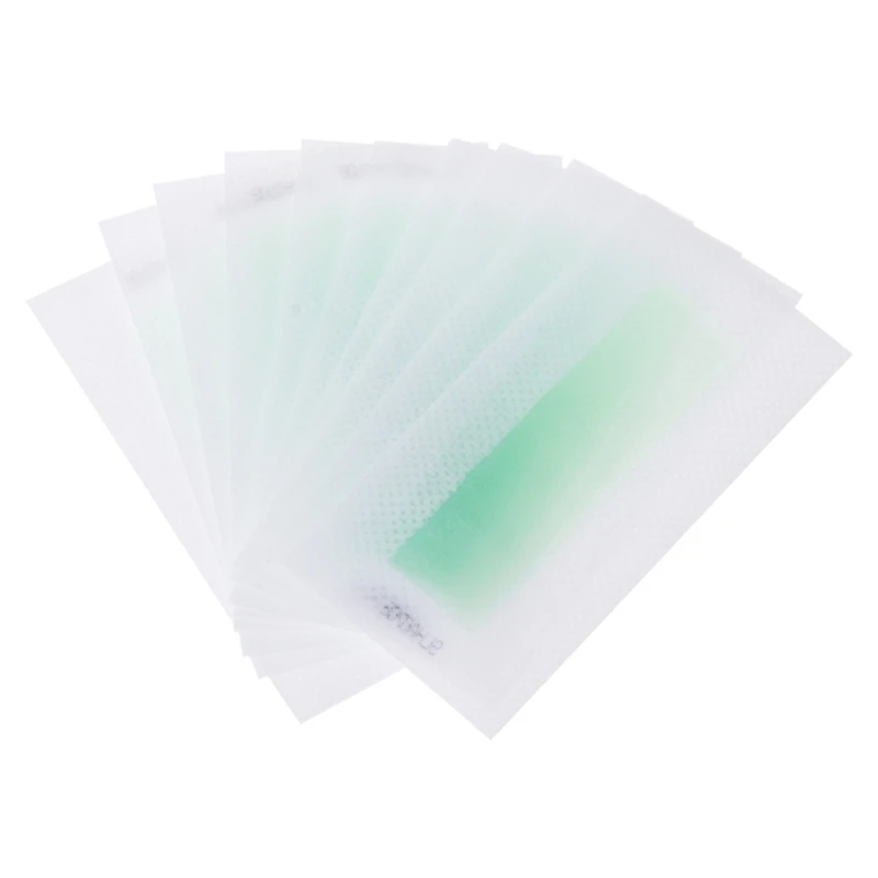 10x épilation épilateur dépilatoire bandes cire froide tampon papier pour le visage non tissé livraison directe